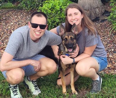 1516
SABLKE WITH HER NEW MOM ERICA AND DAD JAMES DOG 1516
