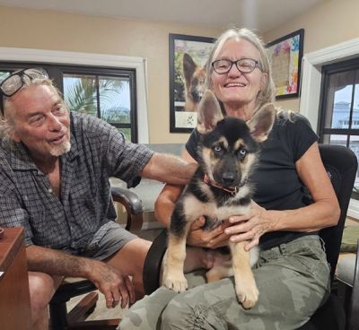 1546
PUPPY ORANGE IS NOW MAYA WITH MOM LINDA AND DAD LANCE DOG 1546
