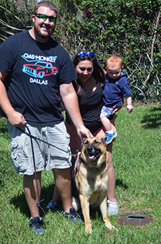 CHANCE WITH NEW MOM JASMINE DAD BRANDON AND BROTHER JACKSON DOG 726
