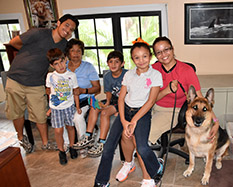SARGE WITH NEW FAMILY CLARA DARIAS ANDREW BIANCA AND AARON DOG 587 
