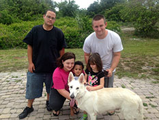 LUNA AND NEW DAD JEREMY WITH FAMILY DOG 560 ALL TIME
