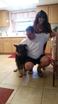 FRED AKA KAISER AND HIS NEW MOM MARYANN AND DAD JOHN DOG 817
