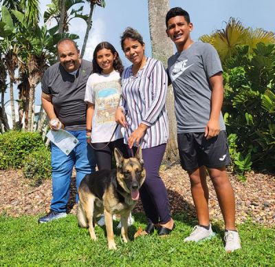 BUDDY WITH HIS NEW FAMILY EDDIE ANGELICA SAM AND SOFIA  DOG 1364
Keywords: 1364