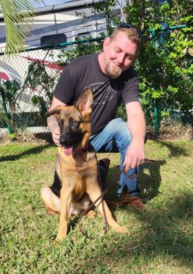 PUPPY SHADOW WITH NEW DAD BRAD DOG 1382
Keywords: 1382