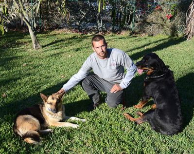 LUCY WITH NEW DAD MIKE AND BROTHER JACK DOG 791
