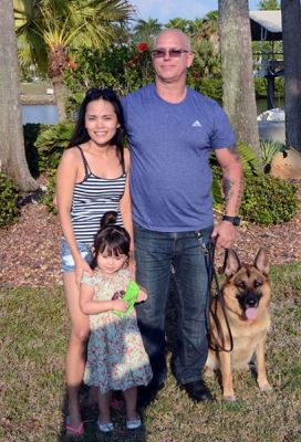 MIKA WITH NEW DAD STUART, MOM HONG AND SIS FREYA  DOG 805
