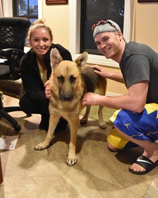 SIMBA WITH NEW FAMILY MACKENZIE AND JAMES  DOG 767
