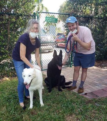 RAVEN AND MIKA WITH NEW MOM MARLENE AND BRO JARED DOG 1175 AND 1176 
Keywords: 1175