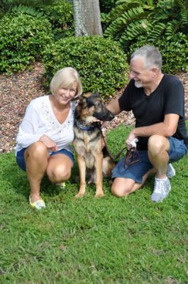 PERCY WITH MOM JAN AND DAD BRAD  DOG 829
