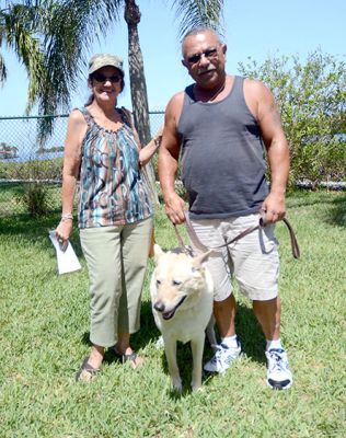 ROSCO WITH NEW DAD PHIL AND MOM ROSEMARIE  DOG 812
