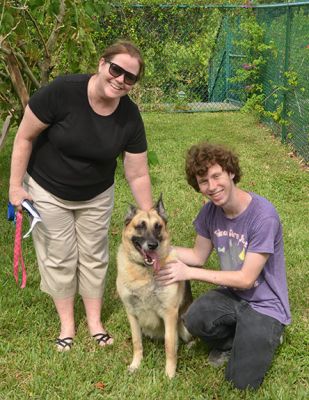SASHA WITH NEW MOM TRISH AND BROTHER BRENNEN  DOG 845
