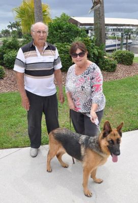 SABLE WITH NEW MOM GAIL AND DAD DAN  DOG 826
